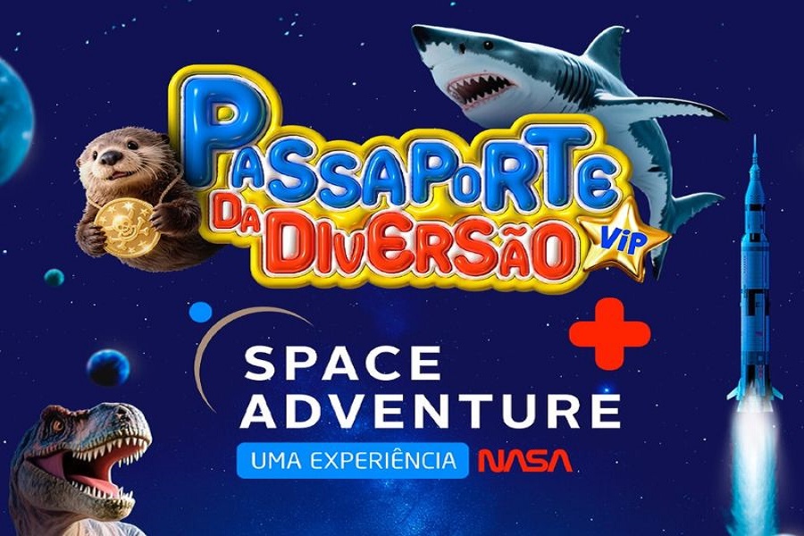 Passaporte da Diversão + Space Adventure com 5 atrações - 1 dia